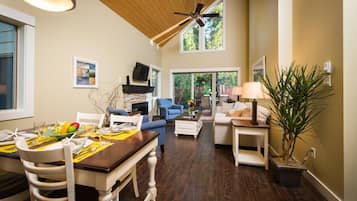 TV, fireplace, DVD player