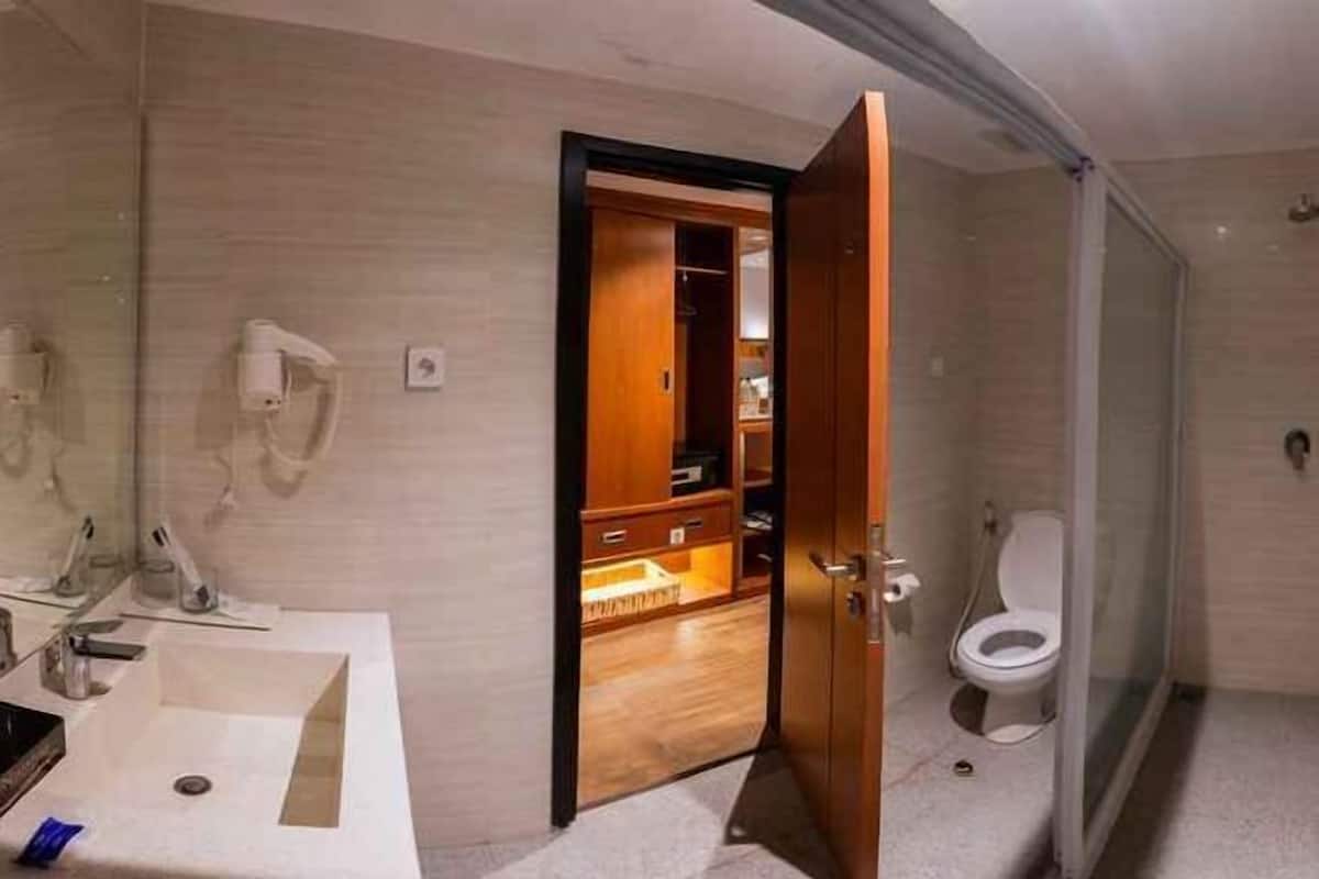 Free toiletries, hair dryer, towels