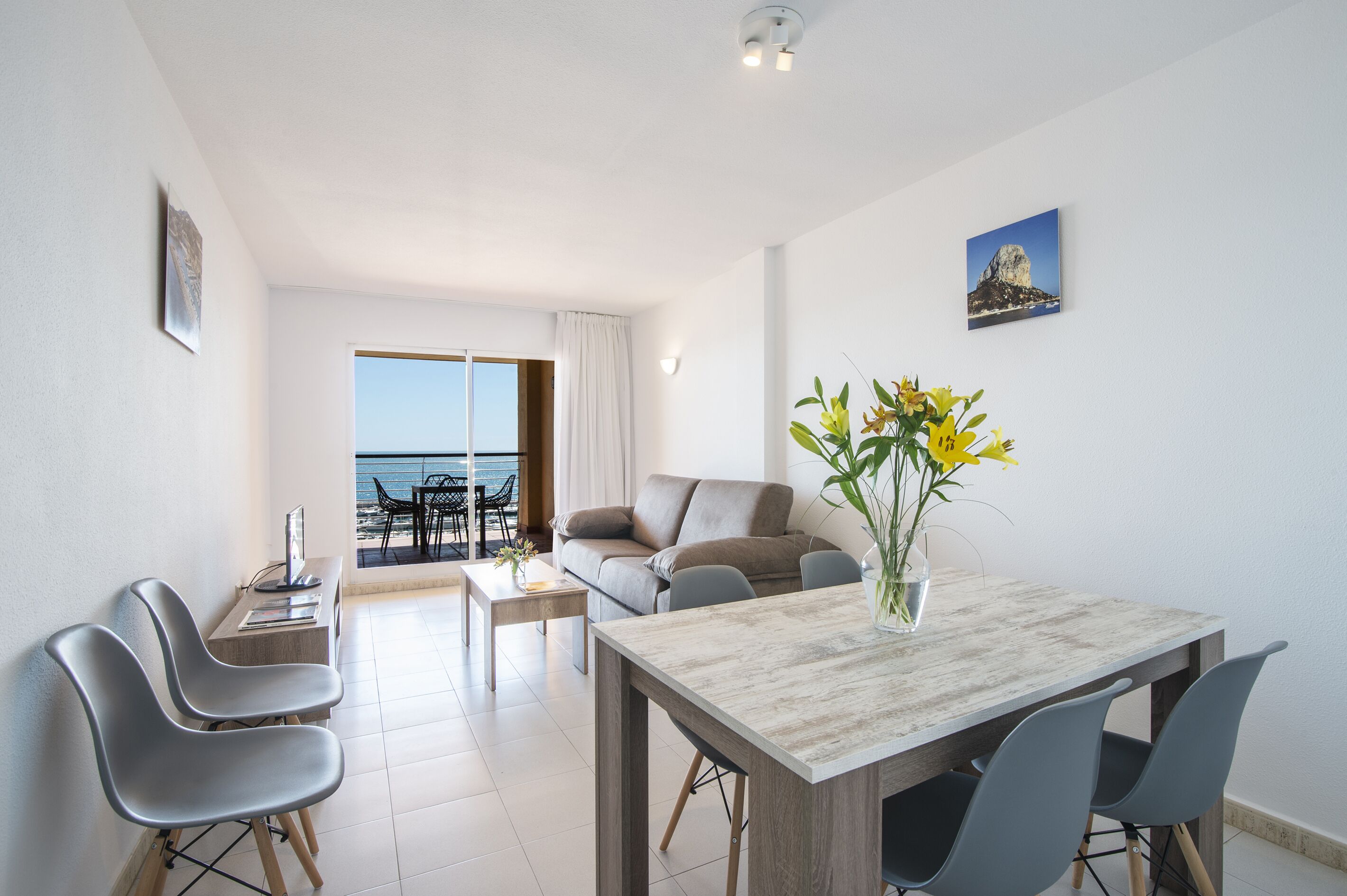 Apartment, 2 Bedrooms, Sea View | Living area | TV