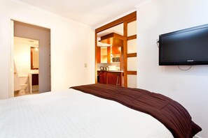 Down comforters, individually decorated, individually furnished, desk