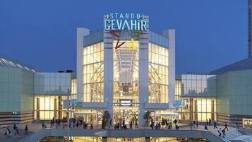 A modern building with the text "ISTANBUL CEVAHIR" at the top.