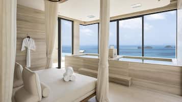 Presidential Villa, 1 King Bed (Pool) | Bathroom | Separate bathtub and shower, deep-soaking bathtub, rainfall showerhead