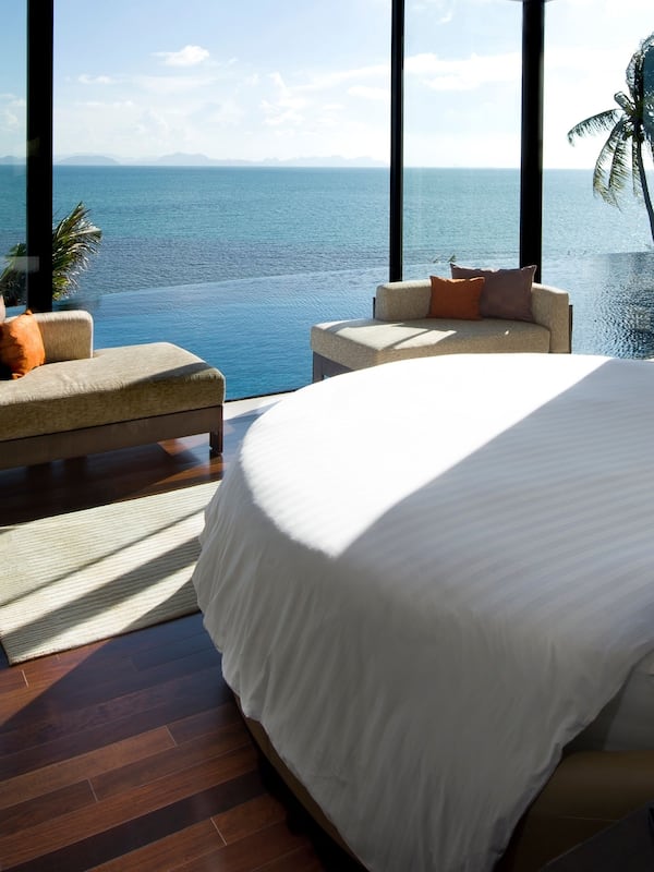 1-Bedroom Conrad Royal Oceanview Pool Villa | Premium bedding, down comforters, pillowtop beds, in-room safe