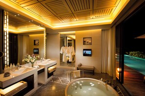 Villa, 3 Bedrooms, Ocean View (King, Pool) | Bathroom | Separate tub and shower, deep soaking tub, rainfall showerhead