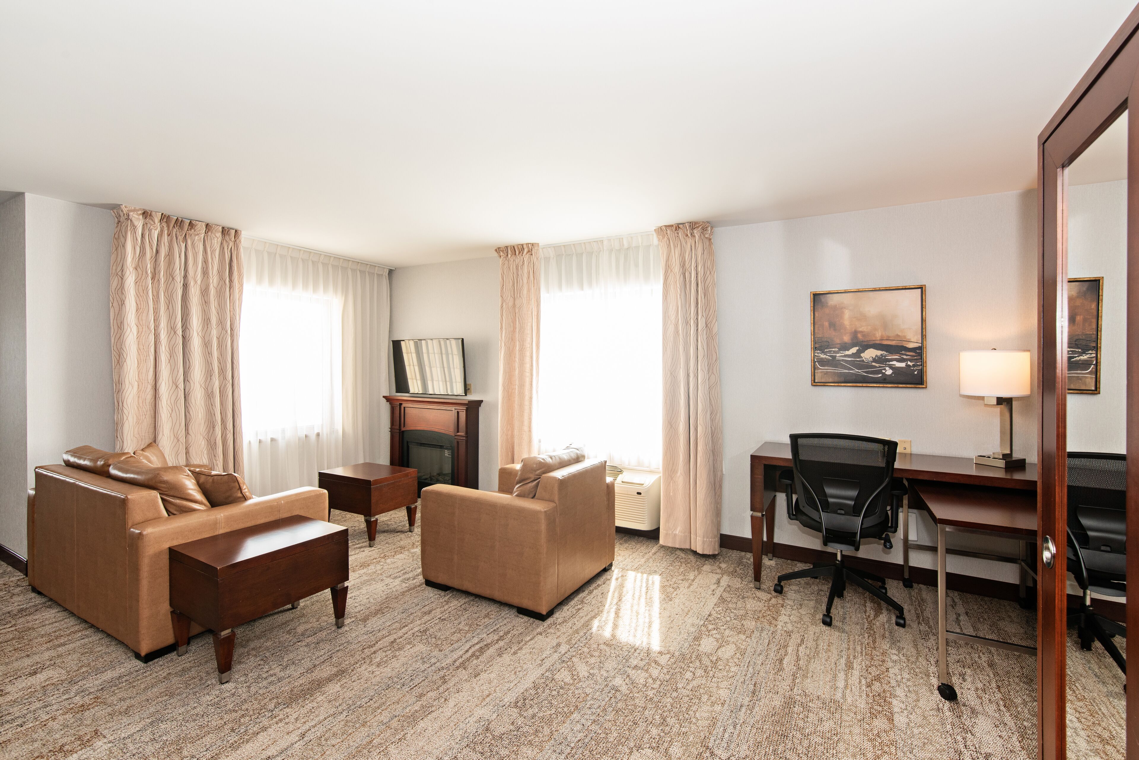 suite, 1 king bed, non smoking (efficiency) | living area | 43-inch led tv with satellite channels, tv