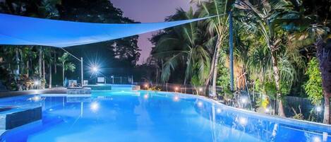 Outdoor pool, open 7:30 AM to 8:30 PM, pool umbrellas, sun loungers