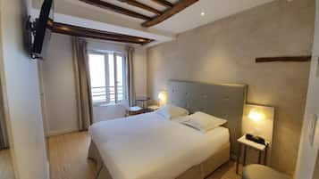 Quarto casal superior, 1 cama de casal | Escrivaninha, quartos à prova de som, Wi-Fi de cortesia, roupa de cama