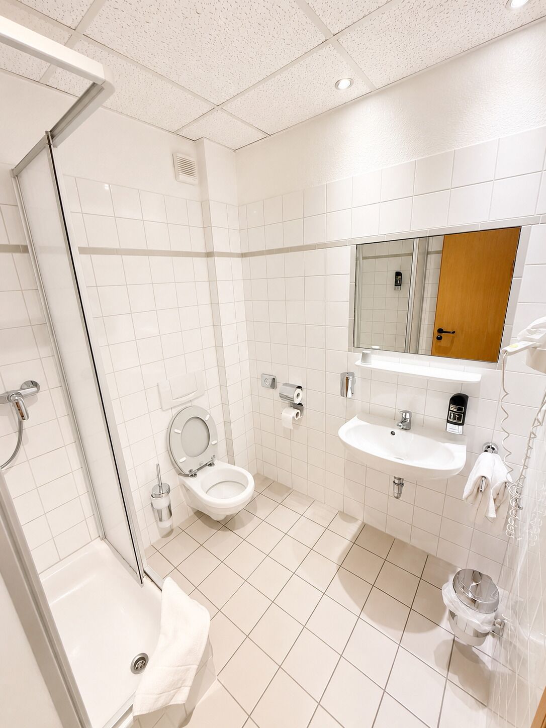 Dusche, Haartrockner, Handtücher
