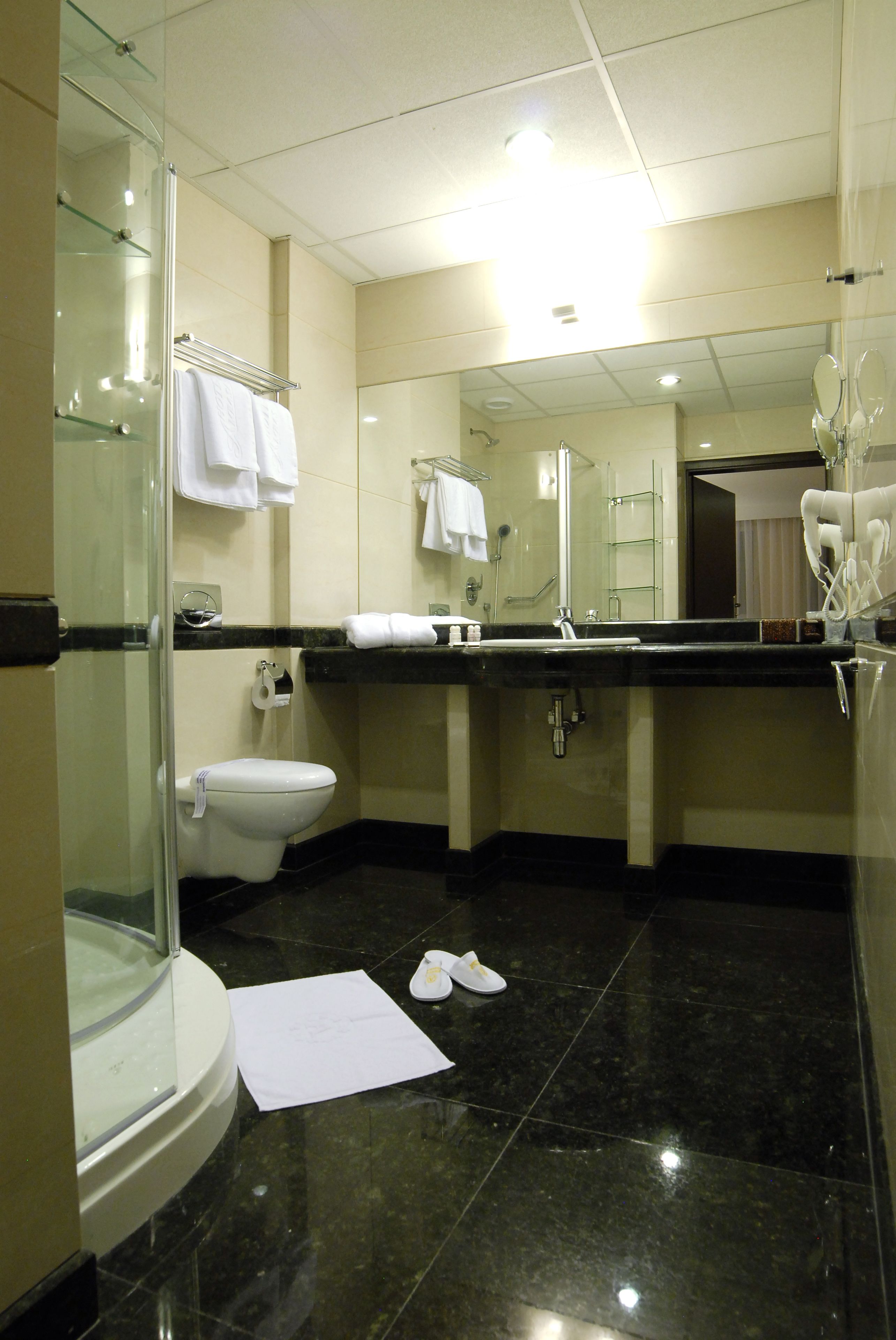 shower, free toiletries, hair dryer, dressing gowns