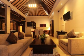 32-inch LCD TV with cable channels, TV, DVD player