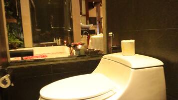 Villa, 1 Bedroom | Bathroom | Separate bathtub and shower, deep-soaking bathtub, rainfall showerhead