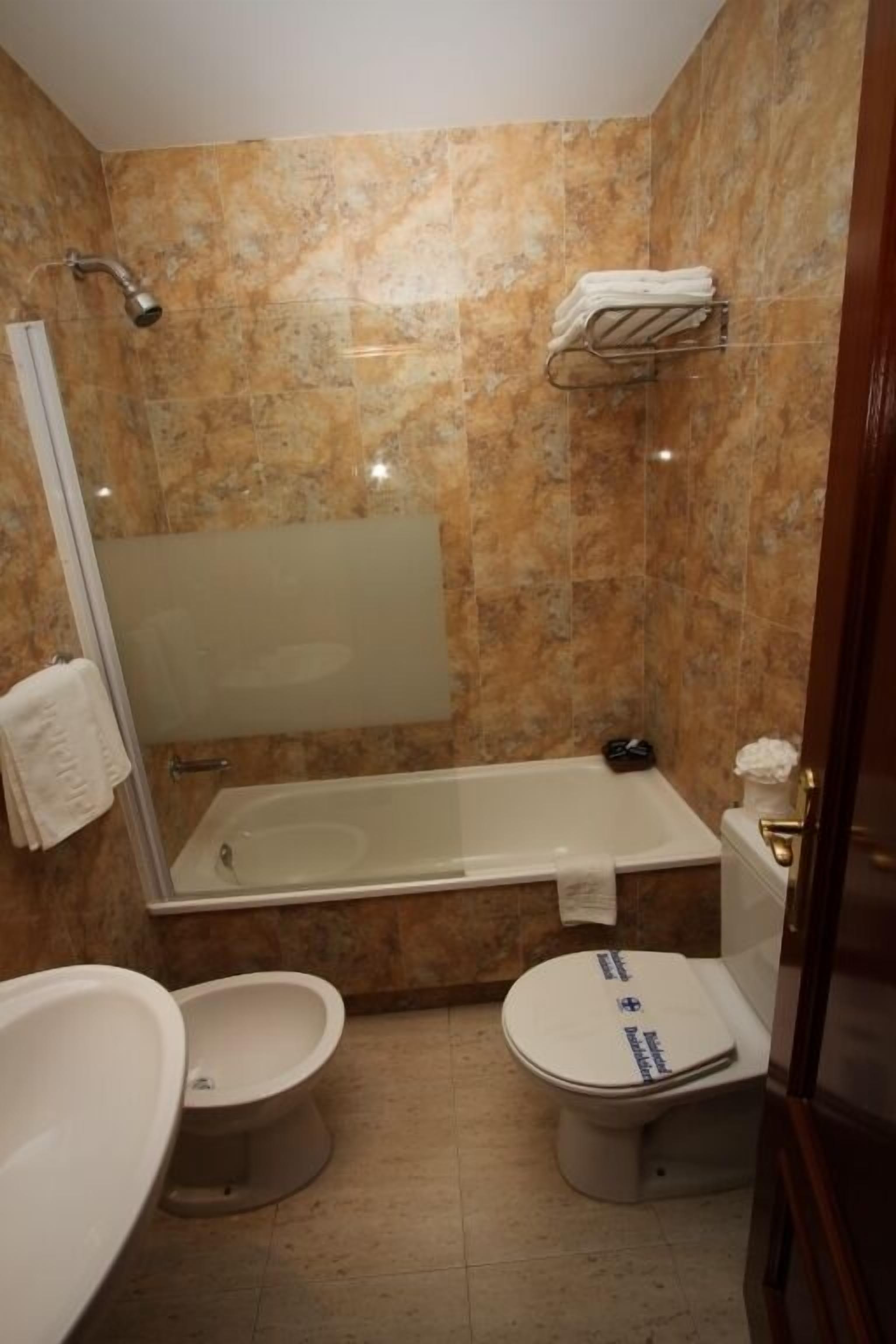 free toiletries, hair dryer, towels