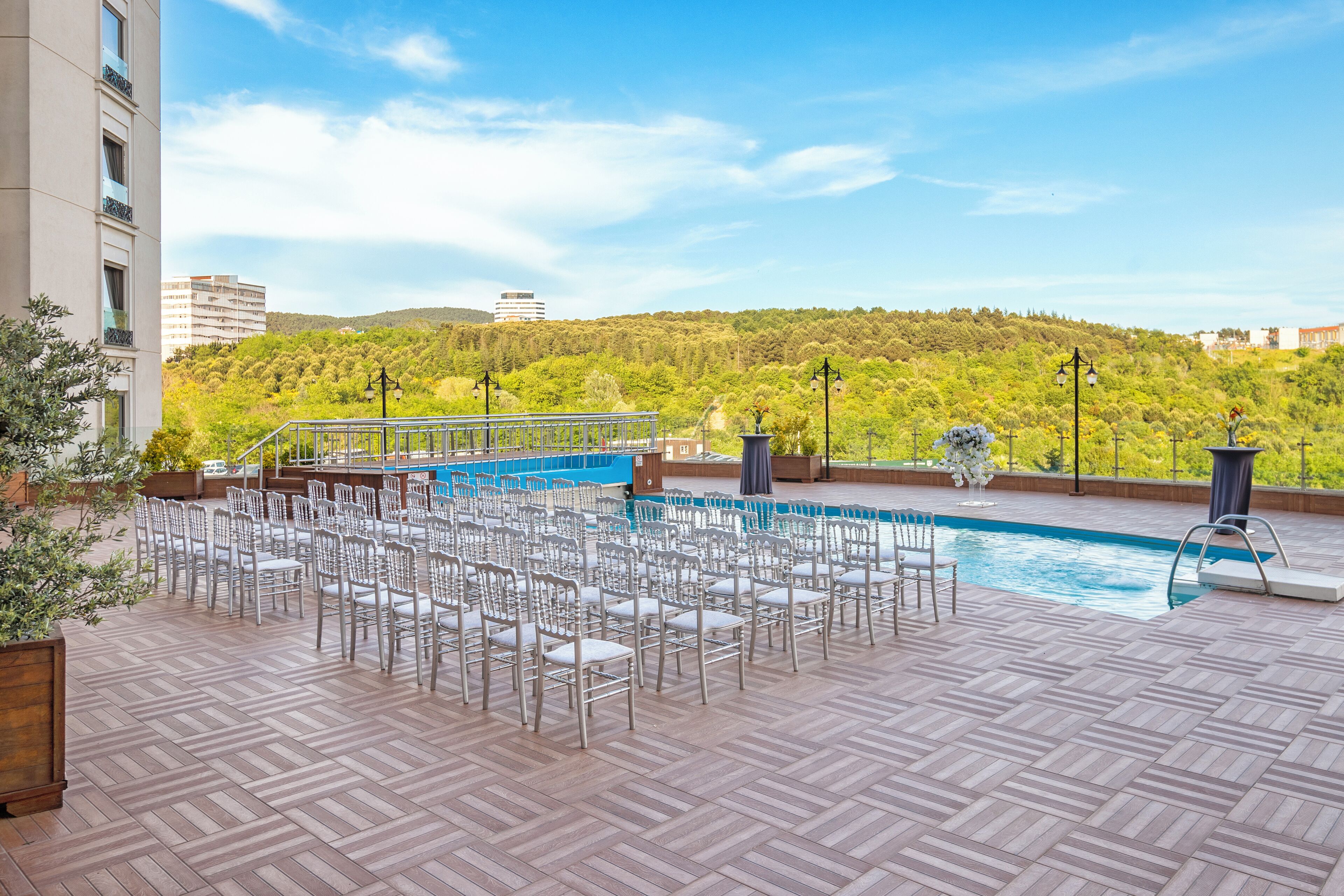 indoor pool, outdoor pool, pool loungers