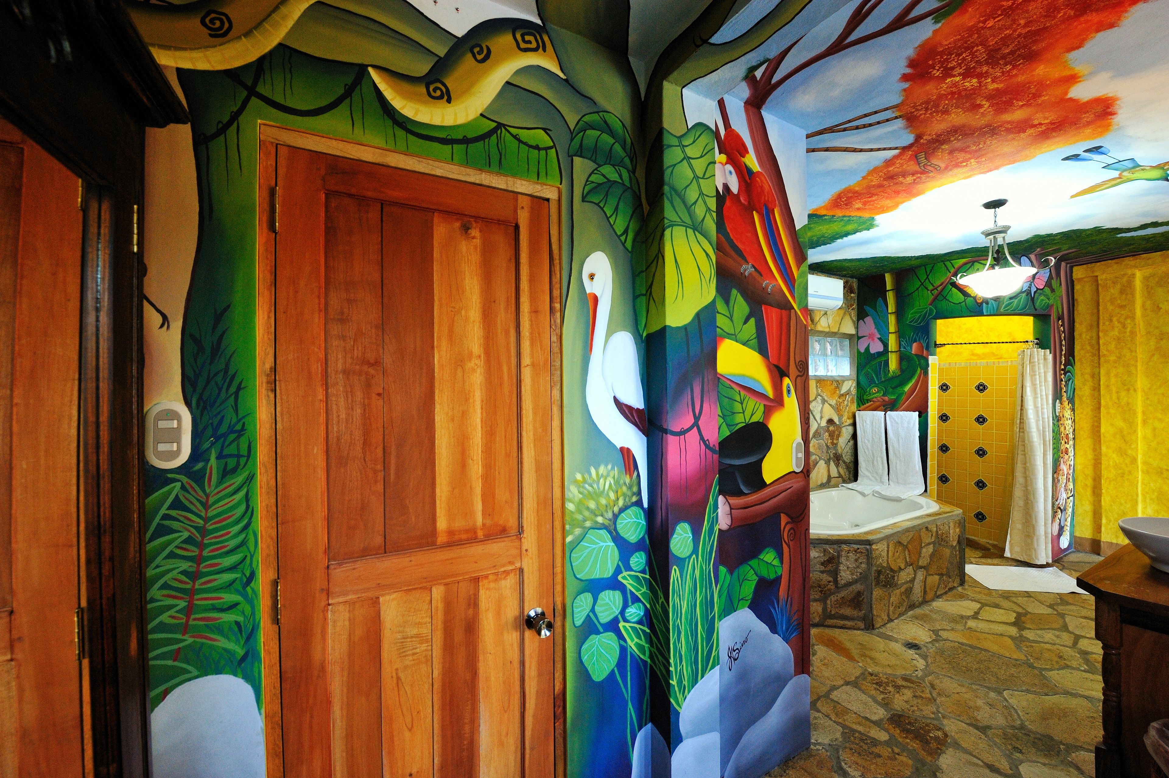 honeymoon studio, 1 king bed | bathroom | rainfall showerhead, free toiletries, hair dryer, bathrobes