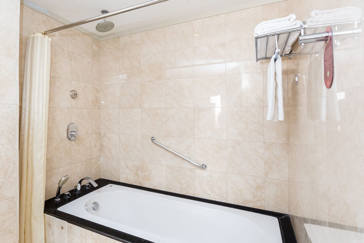 Bathroom | Free toiletries, hair dryer, slippers, bidet
