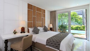 Suite, 1 slaapkamer | Luxe beddengoed, Select Comfort-bedden, een minibar
