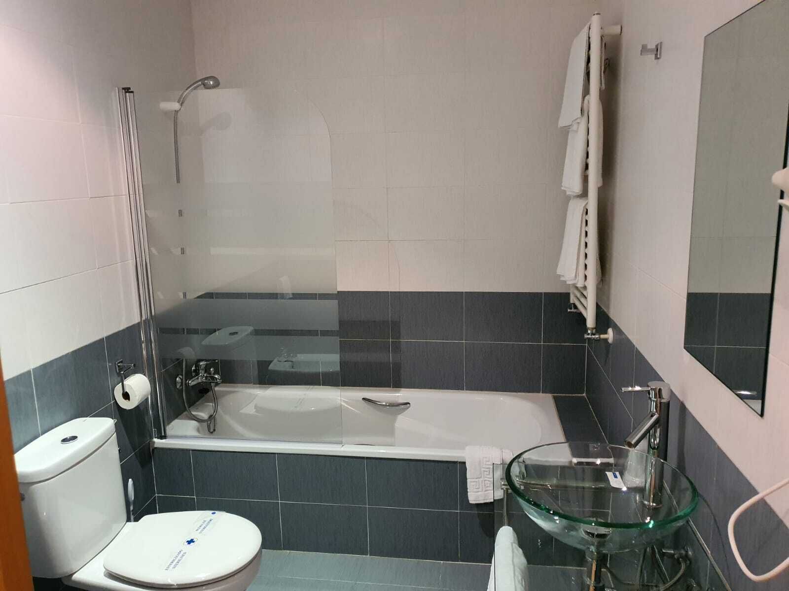 triple room | bathroom | shower, hair dryer, towels, soap