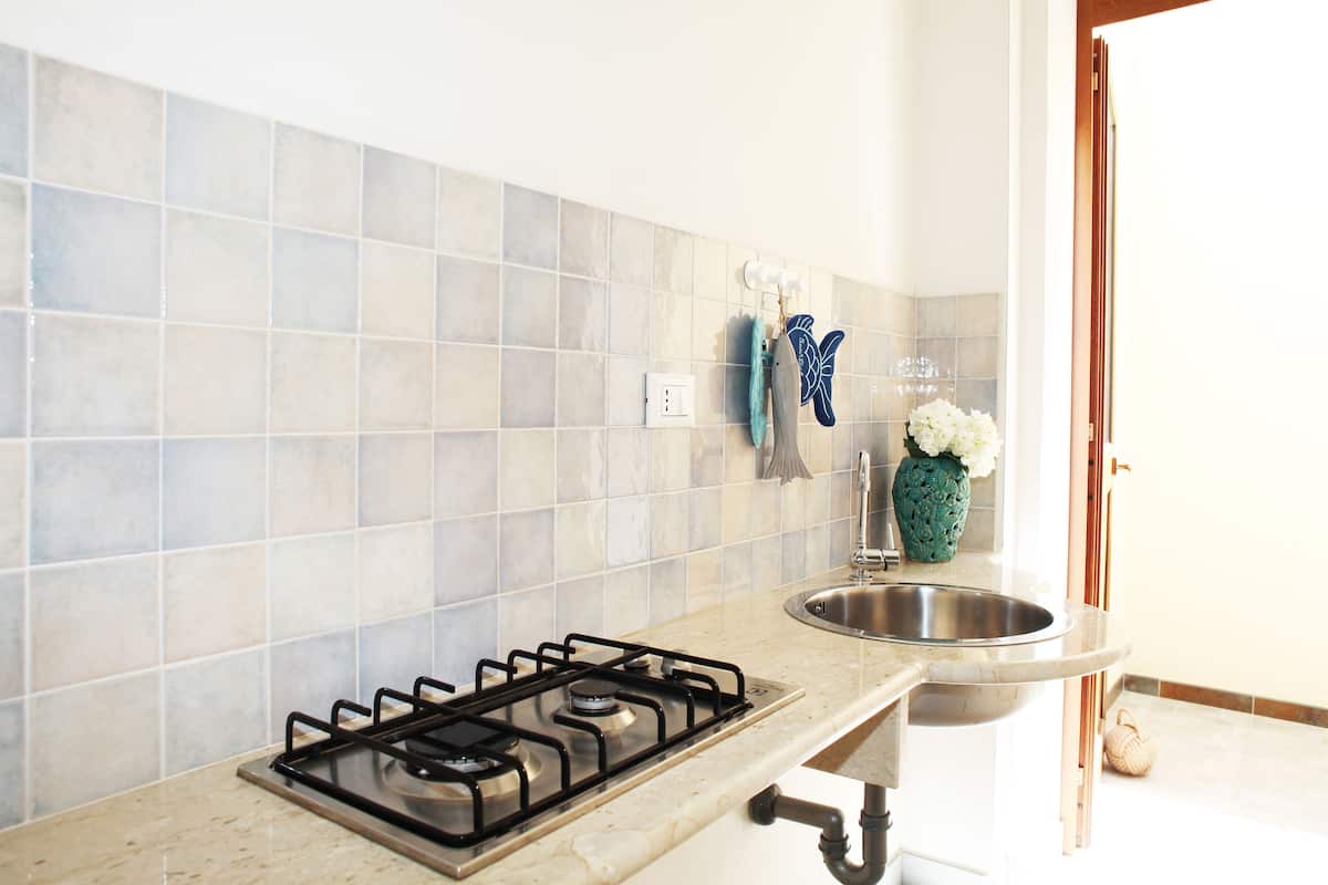 Apartment, 1 Bedroom, Terrace (Via Generale Arimondi, 67 - Azzurra) | Private kitchenette | Fridge, oven, stovetop, espresso maker