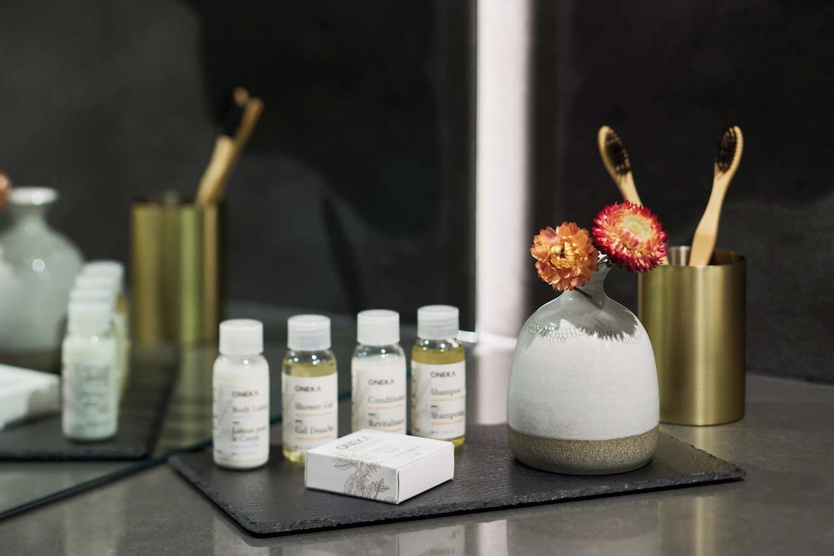 suite exécutive | bathroom | rainfall showerhead, free toiletries, hair dryer, bathrobes