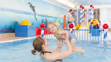 Indoor pool, outdoor pool, sun loungers