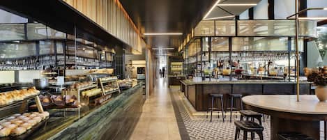 Breakfast, lunch and dinner served