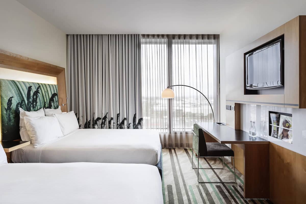 superior double room, 2 double beds | 1 bedroom, in-room safe, desk, blackout curtains