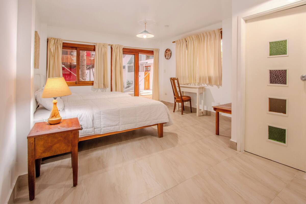 2 twin beds garden view | 1 bedroom, frette italian sheets, premium bedding, down duvets
