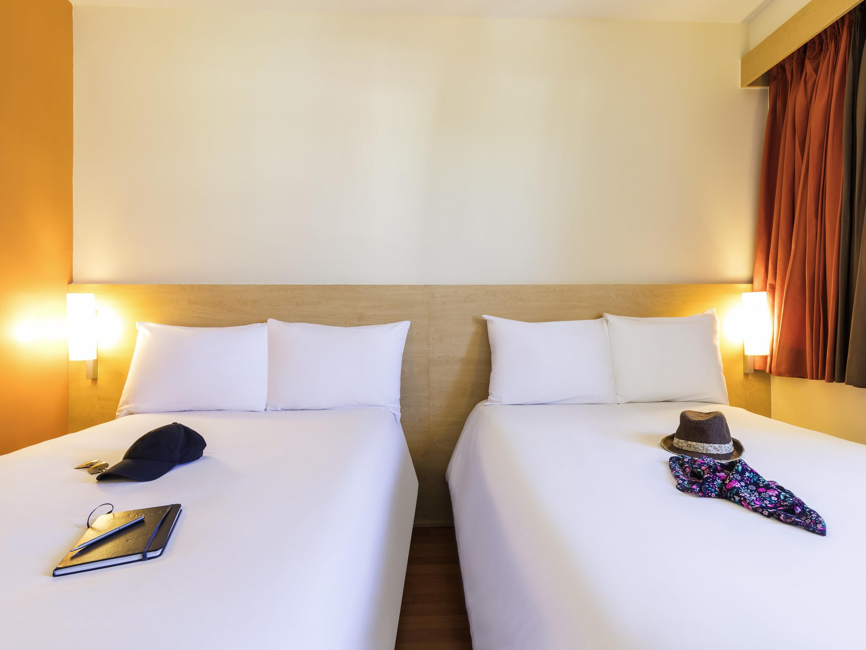 Standard Double Room, 2 Double Beds | Blackout drapes, soundproofing, WiFi (free), bed sheets