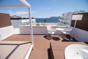 Deluxe Apartment, 1 Bedroom, Terrace, Sea View | Terrace/patio