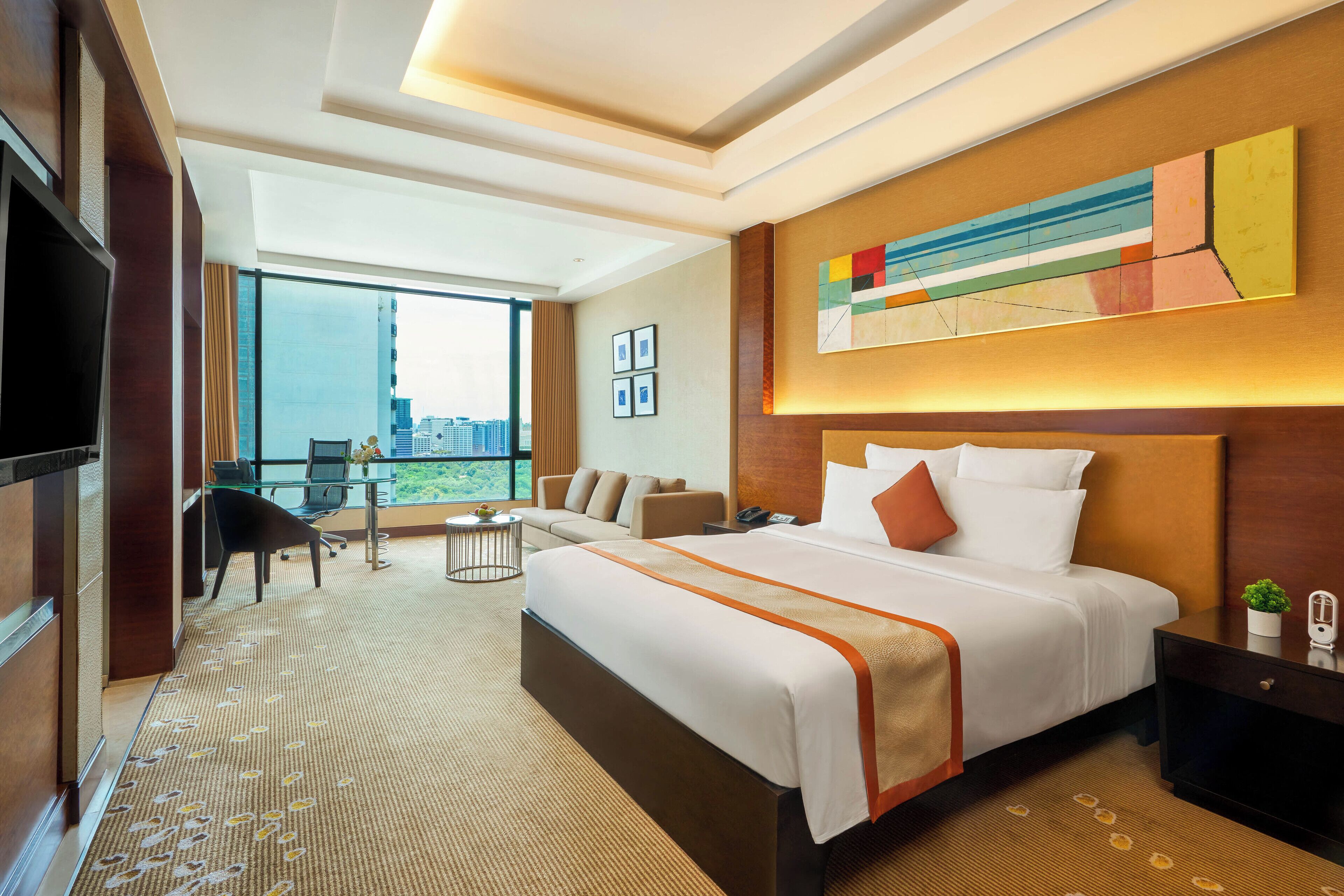 Premium bedding, minibar, in-room safe, desk