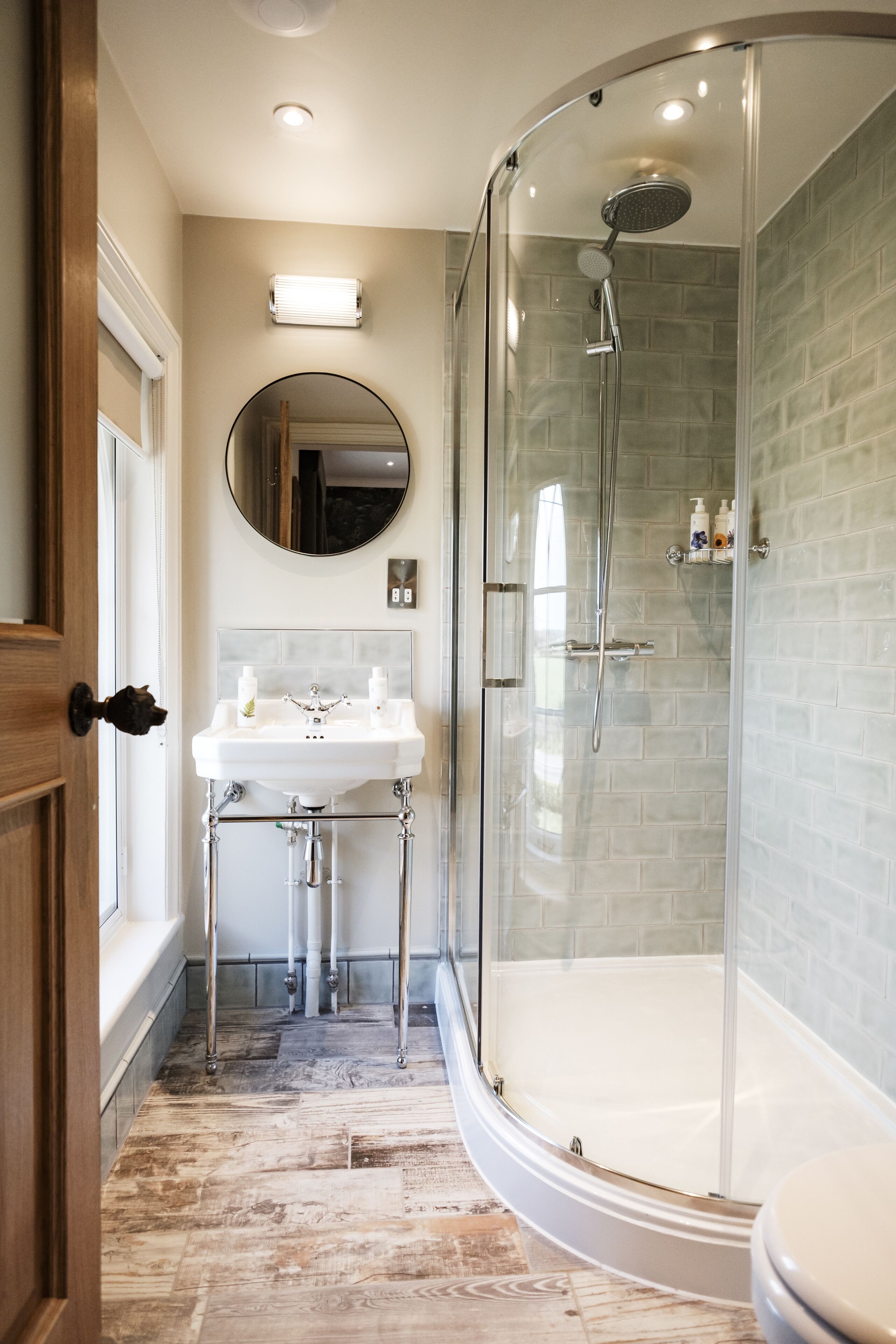 deep-soaking bathtub, free toiletries, hair dryer, bathrobes