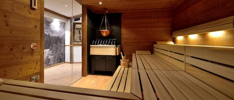 Un sauna, baño turco, baño turco/hammam, masajes deportivos, masajes