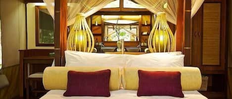 Ropa de cama de alta calidad, colchones con acolchado adicional, minibar