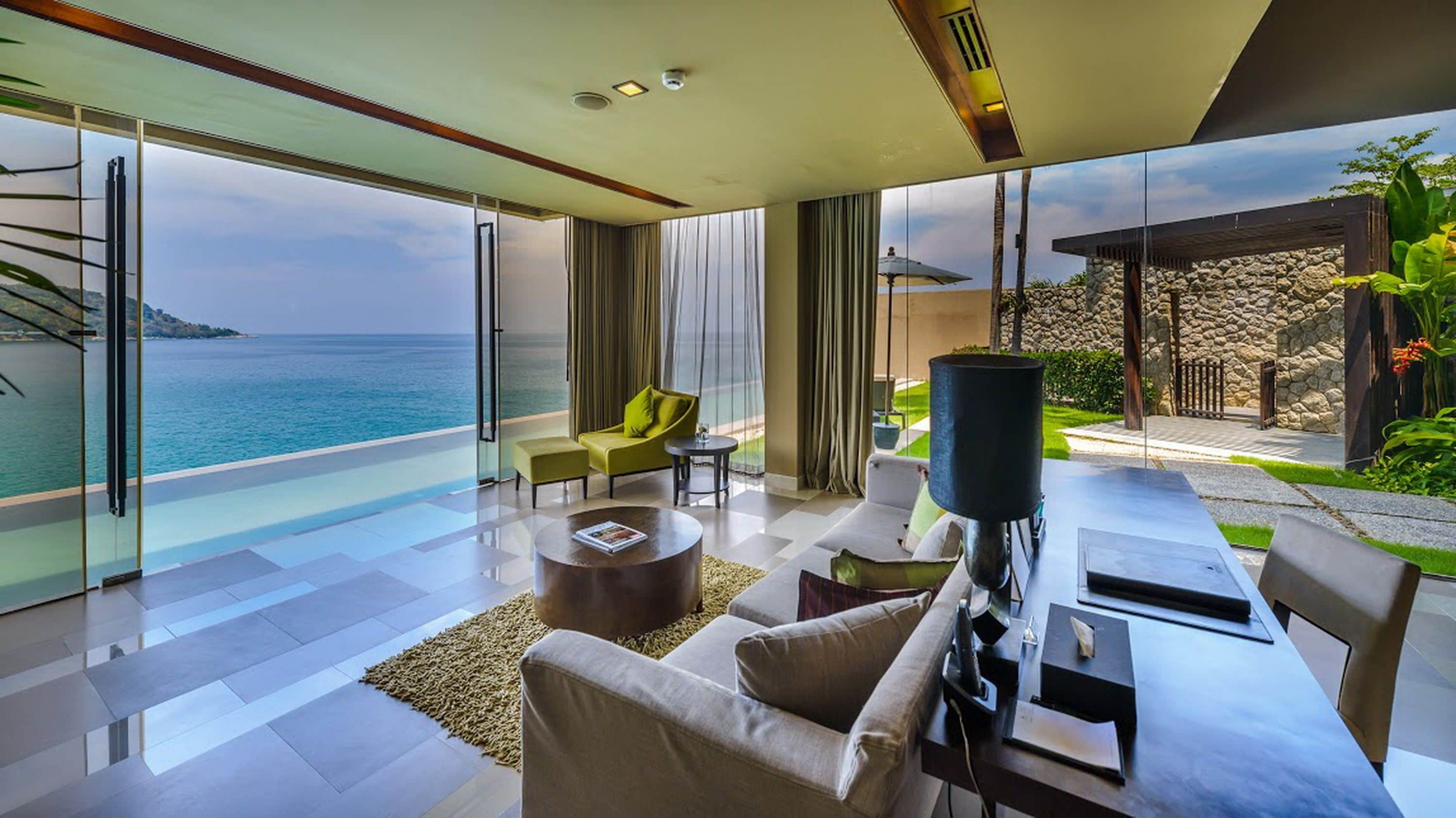 family private pool villa- 2 bedroom | living area | 42-inch lcd tv with cable channels, tv, dvd player