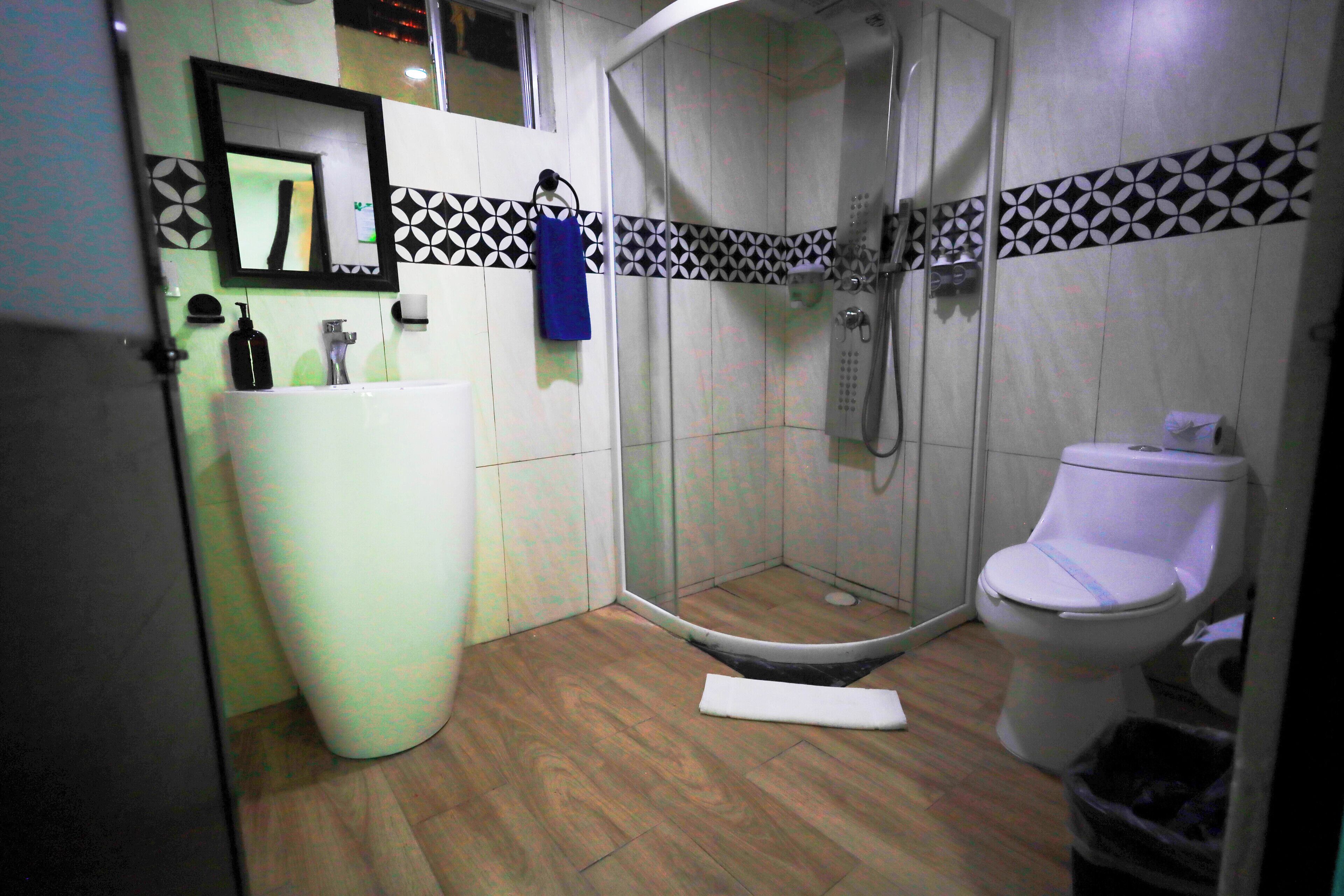 economy room | bathroom | shower, free toiletries, towels