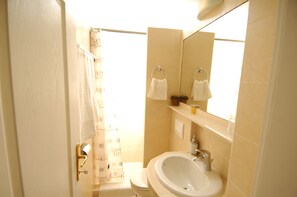 Regadera, amenidades de baño gratuitas, secadora de cabello, toallas 
