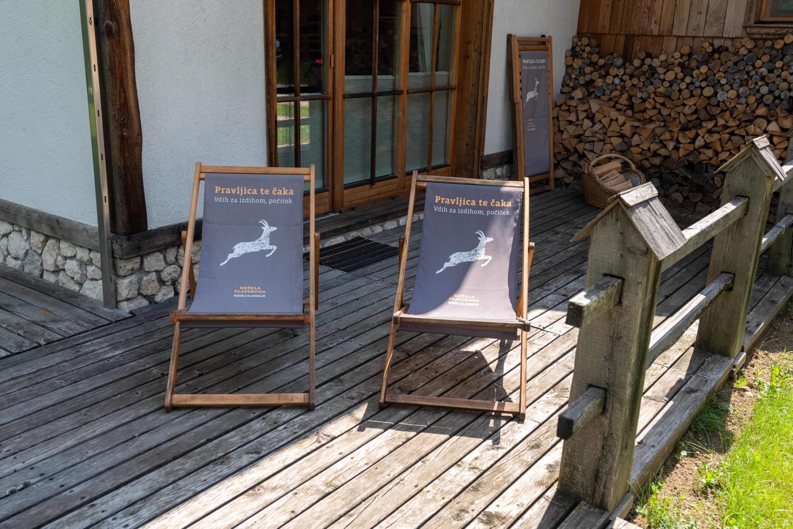 Chalet ZLATOROG with Mountain - River view, Fireplace and Sauna | テラス / パティオ