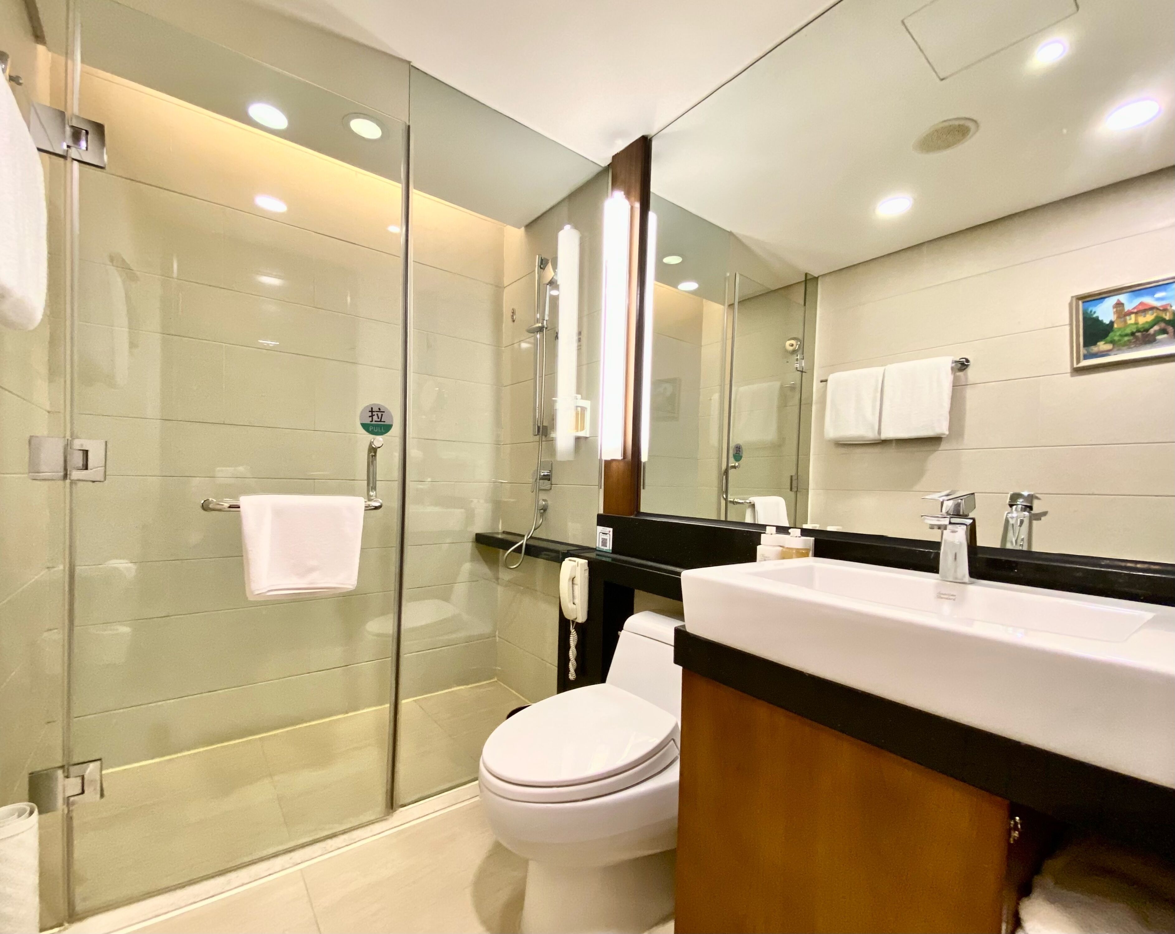 Free toiletries, hair dryer, bathrobes, slippers