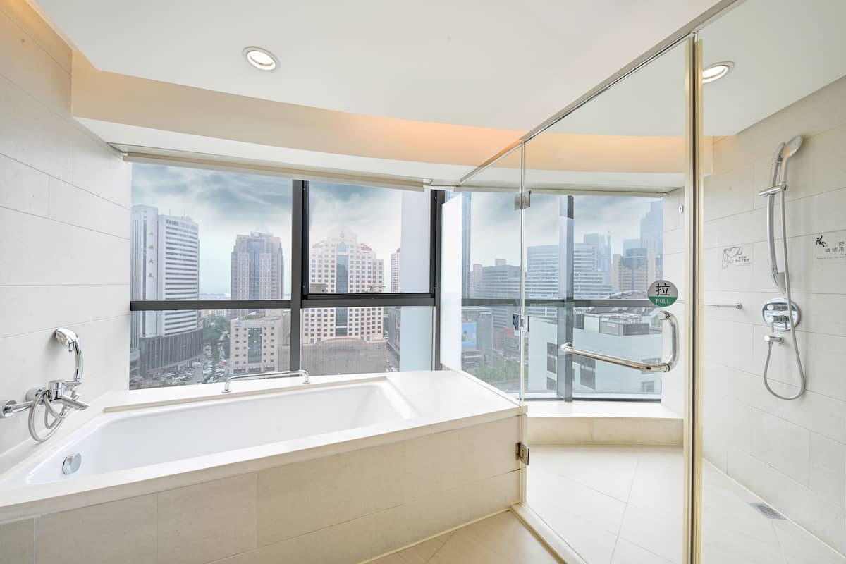 free toiletries, hair dryer, bathrobes, slippers