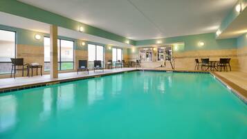 Indoor pool, open 6 AM to 11 PM, sun loungers