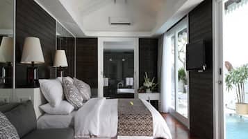 Vila, 1 kamar tidur | Selimut bulu angsa, tempat tidur Select Comfort, minibar, dan brankas