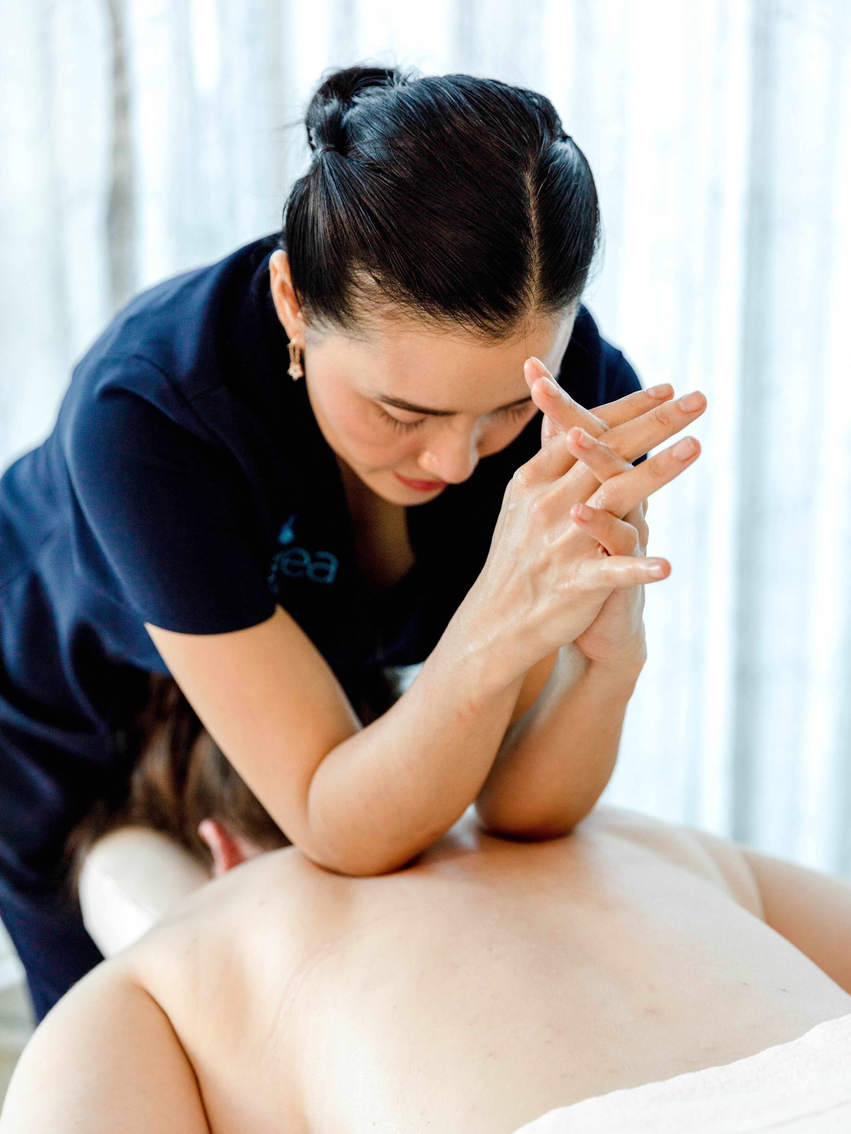A person receiving a massage.