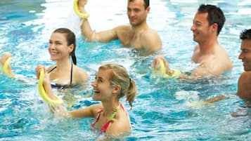 Guests can enjoy a refreshing swim in the pool.