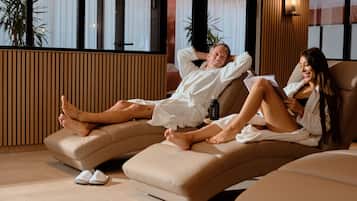 Sauna, steam room, body treatments, aromatherapy, hot stone massages