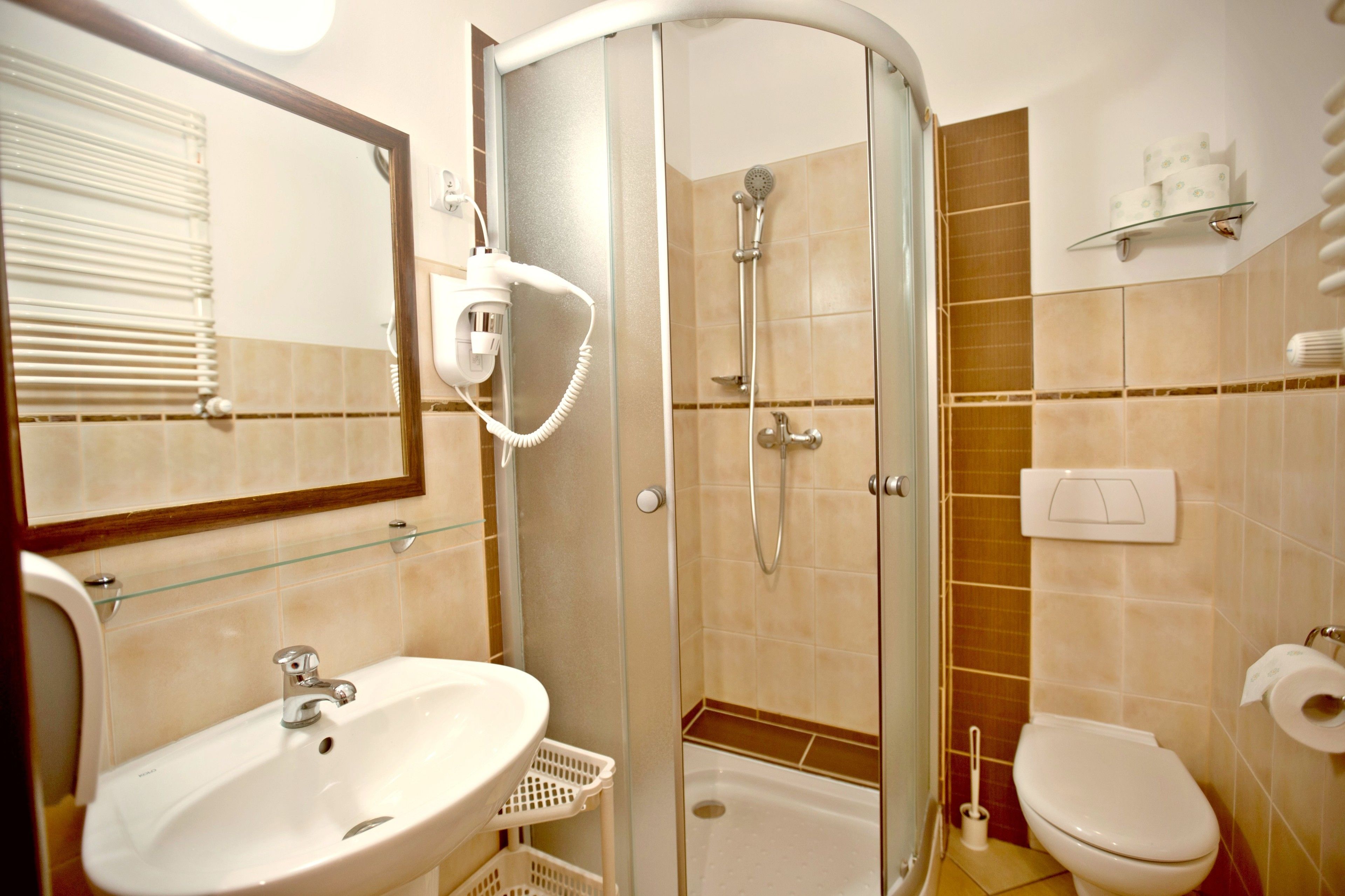 double room | bathroom | hair dryer, towels