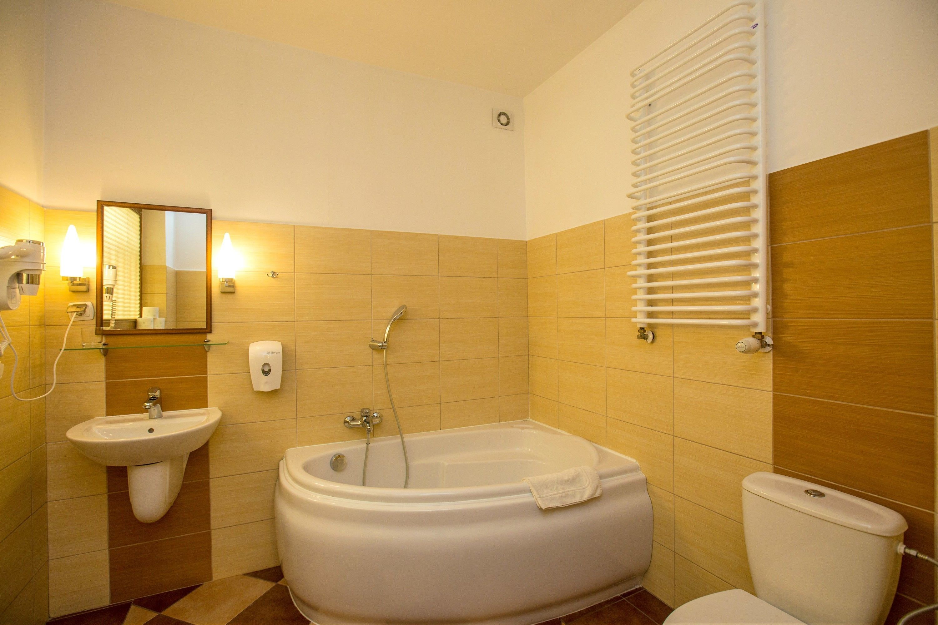 triple room | bathroom | hair dryer, towels