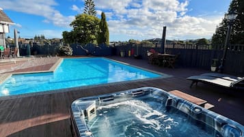 Outdoor pool, sun loungers