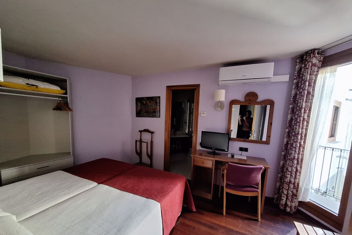 Double room with 2 beds interior | Premium bedding, desk, laptop workspace, blackout drapes