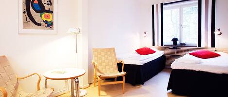 Double Room | Pillowtop beds, desk, blackout drapes, iron/ironing board