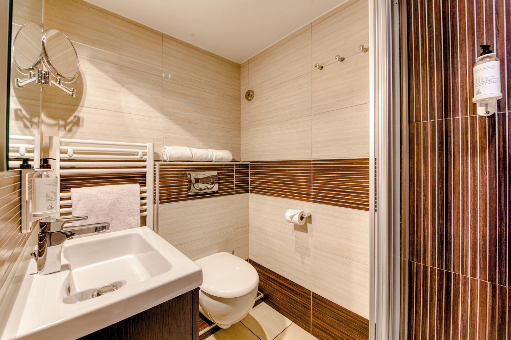 superior duplex | bathroom | shower, hair dryer, towels